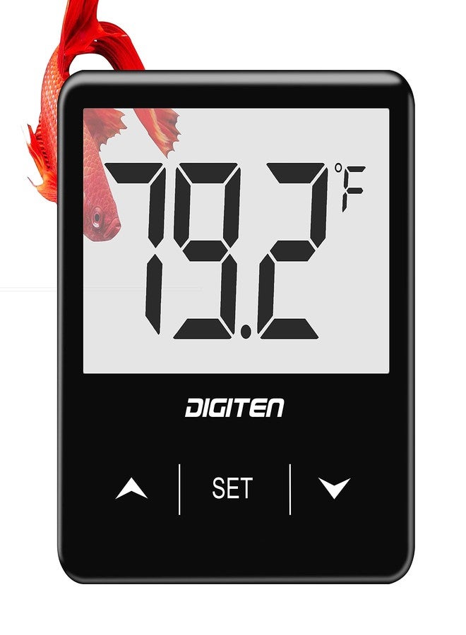 DIGITEN Aquarium Thermometer Digital Fish Tank Thermometer with Large LCD Display Stick On Water Terrarium Temperature Sensor Gauge for Reptiles Turtle Amphibians - Image 1